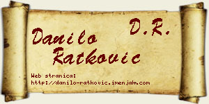 Danilo Ratković vizit kartica
